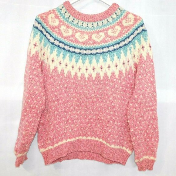 Vintage Womens M Woolrich Fair Isle Wool Sweater